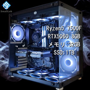 �X���[�����{ AMD Ryzen5 7500F �^ RTX5060 8GB �K���X2��ATX �Q�[�~���OPC Windows11 Home SSD M.2 NVME 1TB ������ DDR5 4800MHz 32GB �ȈՐ��� 360mm �u���b�N ��