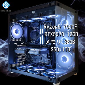 �X���[�����{ AMD Ryzen5 7500F �^ RTX5070 12GB �K���X2��ATX �Q�[�~���OPC Windows11 Home SSD M.2 NVME 1TB ������ DDR5 4800MHz 32GB �ȈՐ��� 360mm �u���b�N ��