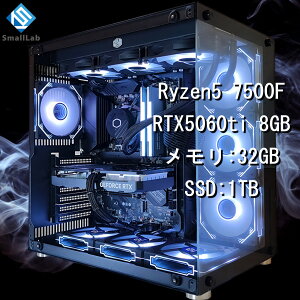 �X���[�����{ AMD Ryzen5 7500F �^ RTX5060ti 8GB �K���X2��ATX �Q�[�~���OPC Windows11 Home SSD M.2 NVME 1TB ������ DDR5 4800MHz 32GB �ȈՐ��� 360mm �u���b�N ��