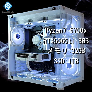 �X���[�����{ AMD Ryzen7 5700x �^ RTX5060ti 8GB �K���X2��ATX �Q�[�~���OPC Windows11 Home SSD M.2 NVME 1TB ������ DDR4 3200MHz 32GB �ȈՐ��� 360mm �z���C�g ��