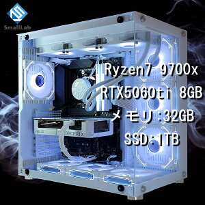 �X���[�����{ AMD Ryzen7 9700x �^ RTX5060ti 8GB �K���X2��ATX �Q�[�~���OPC Windows11 Home SSD M.2 NVME 1TB ������ DDR5 4800MHz 32GB �ȈՐ��� 360mm �z���C�g ��