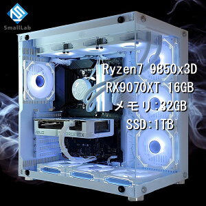 �X���[�����{ AMD Ryzen7 9850x3D �^ RX9070XT 16GB �K���X2��ATX �Q�[�~���OPC Windows11 Home SSD M.2 NVME 1TB ������ DDR5 4800MHz 32GB �ȈՐ��� 360mm �z���C�g ��