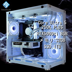 �X���[�����{ Intel Core Ultra 5 250K PLUS �^ RTX5060ti 8GB �K���X2��ATX �Q�[�~���OPC Windows11 Home SSD M.2 NVME 1TB ������ DDR5 4800MHz 32GB �ȈՐ��� 360mm �z���C�g ��