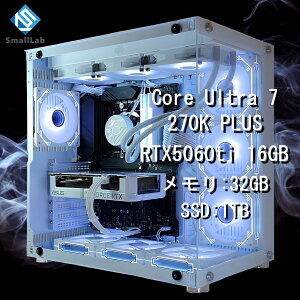 �X���[�����{ Intel Core Ultra 7 270K PLUS �^ RTX5060ti 16GB �K���X2��ATX �Q�[�~���OPC Windows11 Home SSD M.2 NVME 1TB ������ DDR5 4800MHz 32GB �ȈՐ��� 360mm �z���C�g ��