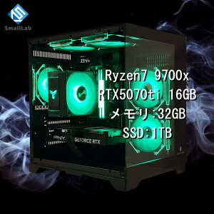 X[{ AMD Ryzen7 9700x ^ RTX5070ti 16GB KX2ʃRpNg Q[~OPC SSD M.2 NVME 1TB  DDR5 5600MHz 32GB ubN 