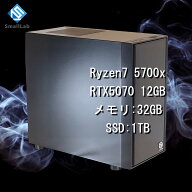 スモールラボ AMD Ryzen7 5700x ／ RTX5070 12GB コスパ最強 ゲーミングPC Windows11 Home SSD M.2 NVME …
