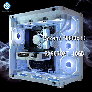 �X���[�����{ AMD Ryzen7 9800x3D �^ RX9070XT 16GB �K���X2��ATX �Q�[�~���OPC Windows11 Home SSD�E������ �I���� �ȈՐ��� 360mm �z���C�g ��