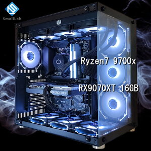 �X���[�����{ AMD Ryzen7 9700x �^ RX9070XT 16GB �K���X2��ATX �Q�[�~���OPC Windows11 Home SSD�E������ �I���� �ȈՐ��� 360mm �u���b�N ��