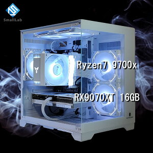 �X���[�����{ AMD Ryzen7 9700x �^ RX9070XT 16GB �K���X�R���p�N�g �Q�[�~���OPC Windows11 Home SSD�E������ �I���� �z���C�g ��