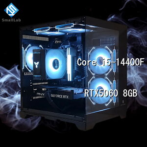 �X���[�����{ Intel Core i5-14400F �^ RTX5060 8GB �K���X�R���p�N�g �Q�[�~���OPC Windows 11 SSD�E������ �I���� �u���b�N ��