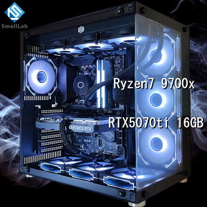 �X���[�����{ AMD Ryzen7 9700x �^ RTX5070ti 16GB �K���X2��ATX �Q�[�~���OPC Windows 11 SSD�E������ �I���� �ȈՐ��� 360mm �u���b�N ��