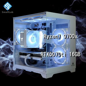 �X���[�����{ AMD Ryzen7 9700x �^ RTX5070ti 16GB �K���X2�ʃR���p�N�g �Q�[�~���OPC Windows11 Home SSD�E������ �I���� �z���C�g ��