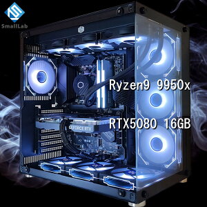 �X���[�����{ AMD Ryzen9 9950x �^ RTX5080 16GB �K���X2��ATX �Q�[�~���OPC Windows11 Home SSD�E������ �I���� �ȈՐ��� 360mm �u���b�N ��