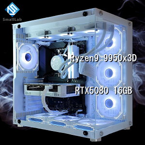 �X���[�����{ AMD Ryzen9 9950x3D �^ RTX5080 16GB �K���X2��ATX �Q�[�~���OPC Windows11 Home SSD�E������ �I���� �ȈՐ��� 360mm �z���C�g ��