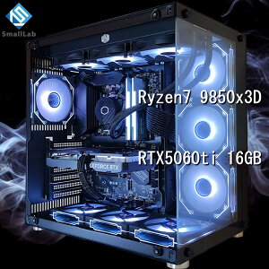 �X���[�����{ AMD Ryzen7 9850x3D �^ RTX5060ti 16GB �K���X2��ATX �Q�[�~���OPC Windows 11 SSD�E������ �I���� �ȈՐ��� 360mm �u���b�N ��