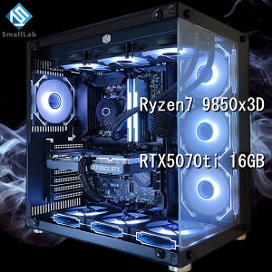 �X���[�����{ AMD Ryzen7 9850x3D �^ RTX5070ti 16GB �K���X2��ATX �Q�[�~���OPC Windows 11 SSD�E������ �I���� �ȈՐ��� 360mm �u���b�N ��