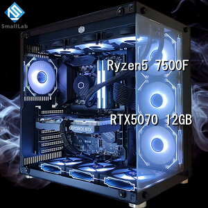 �X���[�����{ AMD Ryzen5 7500F �^ RTX5070 12GB �K���X2��ATX �Q�[�~���OPC Windows11 Home SSD�E������ �I���� �ȈՐ��� 360mm �u���b�N ��