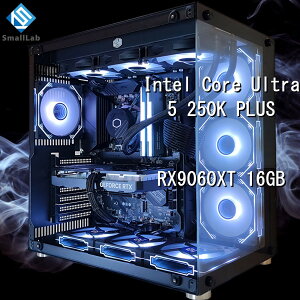 �X���[�����{ Intel Core Ultra 5 250K PLUS �^ RX9060XT 16GB �K���X2��ATX �Q�[�~���OPC Windows11 Home SSD�E������ �I���� �ȈՐ��� 360mm �u���b�N ��