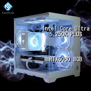 �X���[�����{ Intel Core Ultra 5 250K PLUS �^ RTX5060 8GB �K���X2�ʃR���p�N�g �Q�[�~���OPC Windows 11 SSD�E������ �I���� �z���C�g ��