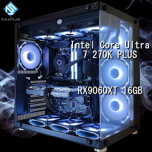 �X���[�����{ Intel Core Ultra 7 270K PLUS �^ RX9060XT 16GB �K���X2��ATX �Q�[�~���OPC Windows11 Home SSD�E������ �I���� �ȈՐ��� 360mm �u���b�N ��