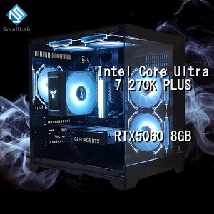 �X���[�����{ Intel Core Ultra 7 270K PLUS �^ RTX5060 8GB �K���X2�ʃR���p�N�g �Q�[�~���OPC Windows11 Home SSD�E������ �I���� �u���b�N ��