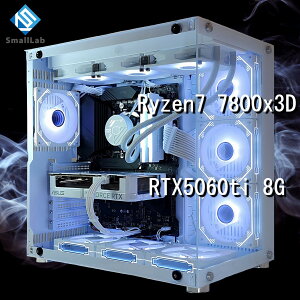 �X���[�����{ AMD Ryzen7 7800x3D �^ RTX5060ti 8GB �K���X2��ATX �Q�[�~���OPC Windows11 Home SSD�E������ �I���� �ȈՐ��� 360mm �z���C�g ��
