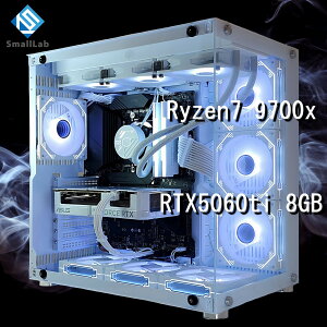 �X���[�����{ AMD Ryzen7 9700x �^ RTX5060ti 8GB �K���X2��ATX �Q�[�~���OPC Windows11 Home SSD�E������ �I���� �ȈՐ��� 360mm �z���C�g ��