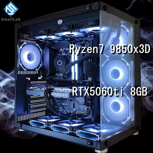 �X���[�����{ AMD Ryzen7 9850x3D �^ RTX5060ti 8GB �K���X2��ATX �Q�[�~���OPC Windows 11 SSD�E������ �I���� �ȈՐ��� 360mm �u���b�N ��