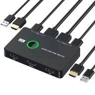 【スモールラボ】KVM切替器 2入力1出力 4K60Hzをサポート PC2台用 USB HDMI スイッチ切り替え 複数のPCで…