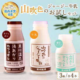 山吹色のジャージー牛乳 お試しセット 山のいぶき ジャージーヨーグルト ジャージー牛乳 カフェオレ ご当地牛乳グランプリ 最高金賞 詰め合わせ セット 飲むヨーグルト 牛乳 200ml ギフト 贈答 乳製品 乳飲料 物産館 南小国町 きよらカァサ 黒川温泉 熊本 阿蘇