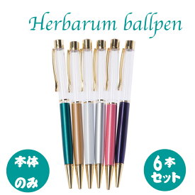 ハーバリウムボールペン 6本セット 本体のみ ゴールド 手作り キット ハンドメイド ハンドクラフト