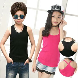 キッズ キャミソール 子供用 無地 シンプル ダンス インナー 肌着 下着 トップス 女の子 ガールズ 送料無料 買い回り