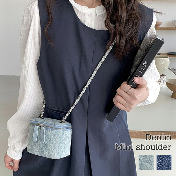 楽天市場】送料無料 デニム キルティング チェーン ミニショルダー  