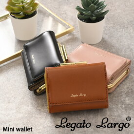 ＼本日店内SALE／ セール 送料無料 Legato Largo レガートラルゴ フェイクレザー がま口 三つ折り ミニ財布 LJ-E1103 レディース 財布 小さめ コンパクト 3つ折り おしゃれ かわいい 札入れ カード入れ 小銭入れ ブランド メール便