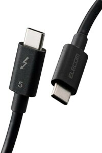 �G���R�� USB-C Thunderbolt 5 �P�[�u�� 1m 240W �����f�[�^�]�� USB PD�Ή� 8K/60Hz �ő�120Gbps
