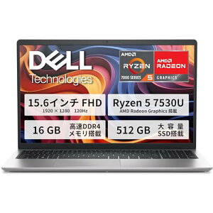 Dell 15 �m�[�g�p�\�R�� DC15255 AMD Ryzen 5 7530U ������16GB SSD 512GB 15.6�C���`FHD 1