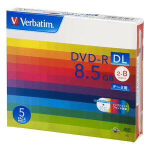 Verbatim �o�[�x�C�^�� 1��L�^�p DVD-R DL 8.5GB 5�� �z���C�g�v�����^�u�� �Ж�2�w 2-8�{�� DHR85HP5V1