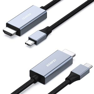 BENFEI 2�� 1.8m USB Type C - HDMI �P�[�u���y4K@60Hz UHD�f���o�́z�^�C�vC to HDMI �ϊ��A�_�v