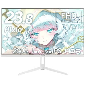 Pixio PX248 Wave White �Q�[�~���O���j�^�[ �� �z���C�g 23.8�C���` 200Hz FHD �X�s�[�J�[���� 2�N 30��