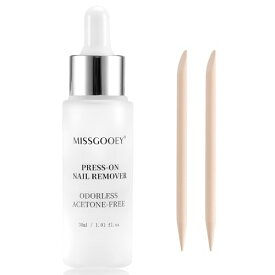 Missgooey ネイルリムーバー オフ ネイルチップ＆付け爪 接着剤リムーバー アセトンフリー ネイルグルーリムーバー ネイルオフ 30mL