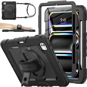 SEYMAC stock 2025�N/2024�N 11�C���`iPad Pro(M5/M4)�ϏՌ��P�[�X �ی�t�B�����t�� �y�����[ 360°��]