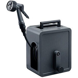 アイリスオーヤマ ホースリール 15m フルカバーコンパクトホースリール FCH-15MP ダークグレー 省スペース コンパクト 軽量