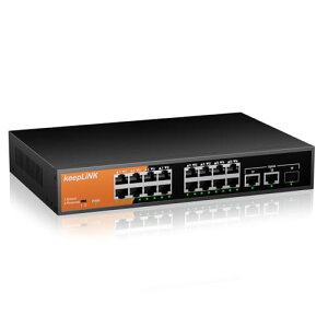 keepLiNK �X�C�b�`���O�n�u 16�|�[�g�A���}�l�[�W �X�C�b�`���O�n�u 100Mbps (PoE+ x16 240W) �É��t�@�����X