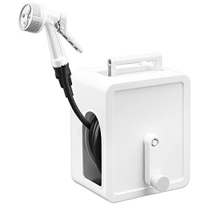 アイリスオーヤマ ホースリール 15m フルカバーコンパクトホースリール 15M FCH-15MP ホワイト 省スペース コンパクト 軽量