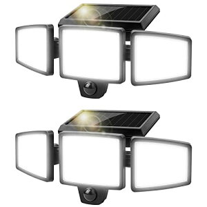 Lepro センサーライト 屋外 ソーラーライト 人感センサーライト ソーラー充電 光&人感センサー 2個セット【昼光色/1000ルーメン/超高