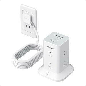 �d���^�b�v �^���[ �����R�[�h 5m 8��AC �R���Z���g 3USB�|�[�g�t�� 180°�X�C���O�v���O TESSAN �����R���Z���g ���K�[�h
