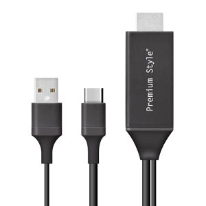 Premium Style USB-C�R�l�N�^ HDMI�~���[�����O�P�[�u�� 3m �u���b�N PG-UCTV3MBK