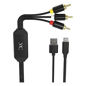 KD-227 Type-C��p RCA�ϊ��P�[�u�� ���j�^�[�p USB-A�I�X1m/Type-C�I�X1.8m