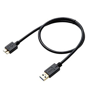 �G���R�� USB3.0�P�[�u�� A-microB�^�C�v HDD�p 0.5m �u���b�N DH-AMB3N05BK