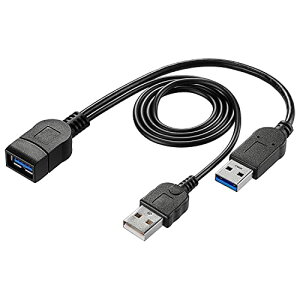 �A�C�E�I�[�E�f�[�^ USB�d���⏕�P�[�u�� �d�͋��� ���{���[�J�[ UPAC-UT07M �u���b�N